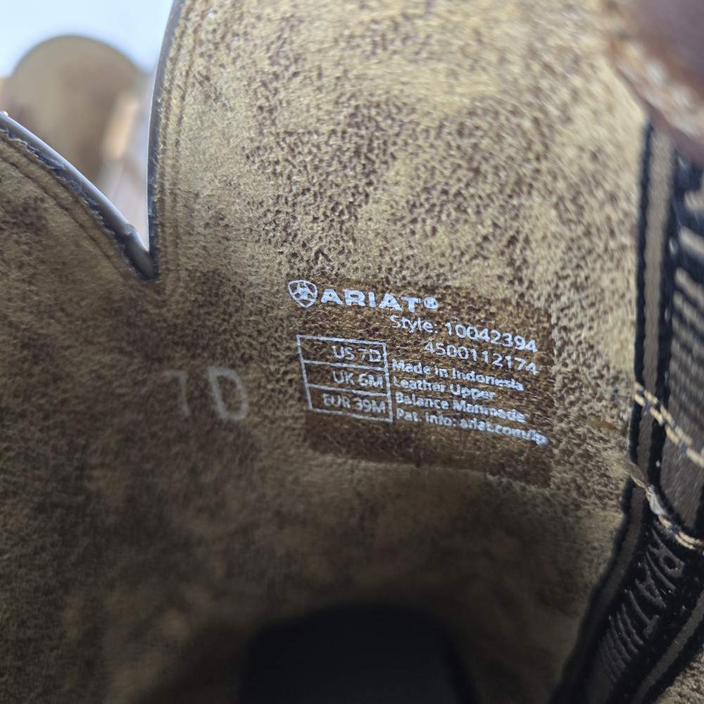 Ariat Men's 7D Hybrid Ranchwork Western Boot- Brown Square Toe Style No.10042394 - Picture 13 of 13